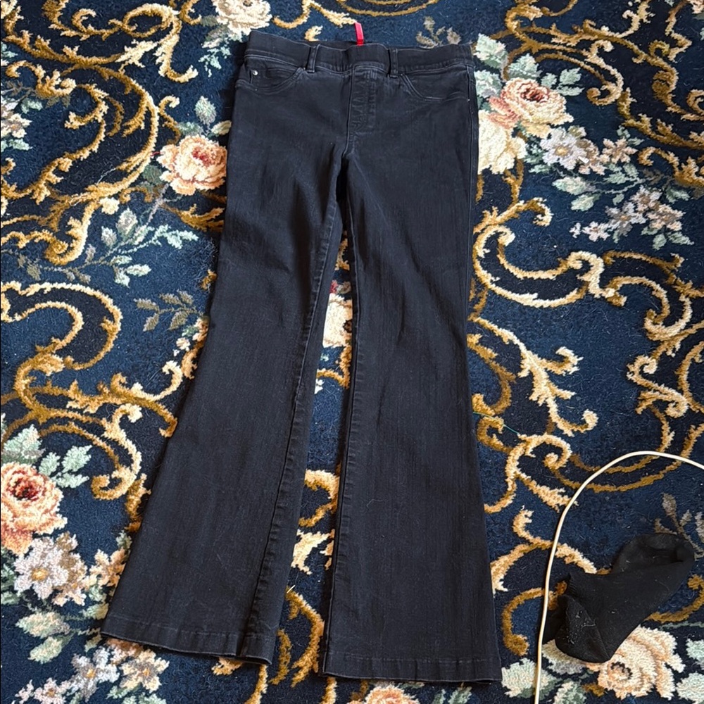 Spanx Black Flared jeans- worn a bunch but still great. 120 retail‎